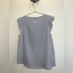 Monteau  Los Angeles Striped Ruffle Sleeve Top Size Small Photo 1