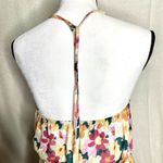 SheIn  Sleeveless Floral Halter Tie Neck Open Back Romper Orange Pink Size 6 Photo 11