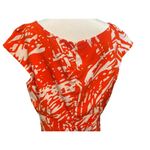 Emma & Michele  Orange White Abstract Dress Size 16 Photo 5