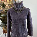 Paraphrase  Women Sweater M Turtleneck Purple Long Sleeve Cropped 100% Lambwool Photo 1