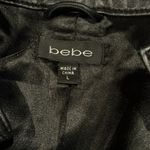 Bebe  Cropped Black Genuine Leather Jacket Photo 6