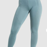 Gymshark Leggings Womens Small Blue Green Stormy Turquoise Lustre Photo 0