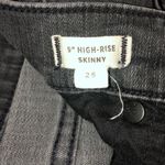 Madewell  9” High Rise Skinny Black Distressed Busted Knee Raw Hem Denim Jeans Photo 7