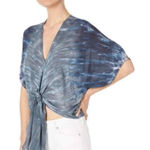 Young Fabulous and Broke Young Fabulous Broke Tie Front Kimono Top‎ Blue Gray Tie Dye M Medium Photo 0