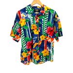 Vintage British Isles Hawaiian Set Shirt‎ & Wrap Skirt Floral Print Cotton Sz 10 Photo 2