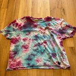 Aviator Nation  Tie Dye Rainbow Embroidered Short Sleeve T-Shirt Sz S Photo 0