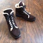 Aquatalia • Lynne waterproof suede bootie faux fur trim ankle boot lace up Photo 1