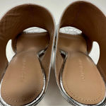 Pour La Victoire  Silver Crocodile Slip-On Open Toe Heels Size 6 Photo 8