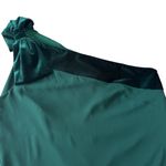 Ralph Lauren Lauren  Women One-Shoulder Velvet Bow Chiffon Green Dress Size 14 Photo 5