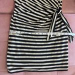 Guess Hailey Side Ruched Striped Dress Black/White medium fit Photo 10