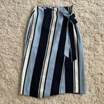 J.O.A. White Striped Wrap Skirt Photo 2