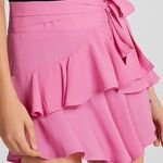 EXPRESS Pink High Waisted Ruffle Mini Skirt Photo 0