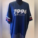 Refuge - Blue Mesh Jersey Top Size L Photo 0