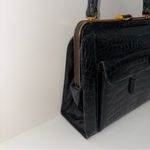 1950s Lucille de Paris Vintage Original Couture Bag Rare Alligator Handbag Purse Black Photo 9