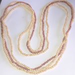 Lot of 3 Semi Precious Stone Beads Neutral Tone Beaded Boho Necklaces Photo 0