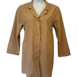 Eileen Fisher  Classic Cotton Twill Tan Camel Trench Car Coat Pockets Size XL Photo 0