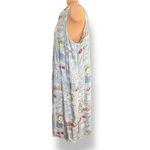 Vintage Blue Sleeveless Midi Dress Plus Size 2X Rayon Cruise Floral Tropical Photo 4