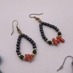 Lot Of 3 Pretty Dangle Drop Costume Earrings Pierced Bead / Beaded Mix Photo 3