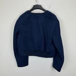 J.Crew  Tweed Bomber Lady Jacket Navy Wool Blend Preppy Cropped Relaxed US 12 NWT Photo 9