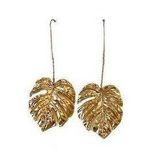 PacSun John Golt Gold Dangle Set of Heart Earrings and Palm Leaf Earrings Photo 0