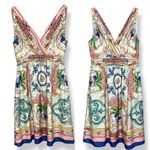 Anthropologie Collette Dinningan Dress Tied Acionna Silk Size 12 V-Neck Eclectic Photo 4