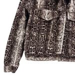 Topshop  Moto Snake Print Cropped Denim Jacket Motorcycle Riding Chick Size 6 Photo 3