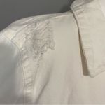 Red Star white denim jean jacket distressed ripped loose fit cotton casual NEW Size M Photo 6