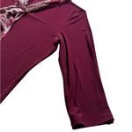 Burgundy 3/4 Sleeve Blouse V Photo 4