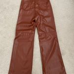 Faux Wide leg Leather Pants Brown Size XS Photo 1