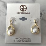 Giani Bernini  18K/SS Cultured Freshwater Pearl 8mm Drop Earrings - Made in Italy Photo 3