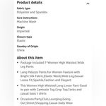 Women High Elastic Waist Wide Leg Palazzo Pants Loose Long Pant (376) Black Size XL Photo 8