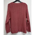 Eddie Bauer Vtg Womens Cable Knit Sweater Size M Mauve Crew Neck Chunky Pullover Photo 3