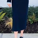 Uniqlo Smooth Cotton Blend Midi Pencil Skirt Side Slit Blue NWT Size XS Photo 2