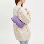 Coach NWT CL407 Charlotte Shoulder Bag Pebble Leather Silver/Iris Color $378 Photo 1