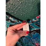 Hilo Hattie Floral Hawaiian Sarong Dress Women’s Medium Turquoise Blue Beach Res Photo 2