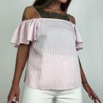 H&M NWOT Off-The-Shoulder Blouse in Light Pink | Size M Photo 3