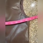 COMMENSE PU Leather Sleeveless Belted Midi Dress Color: Brown NWT Size Large Photo 4