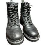 Dr. Martens Black Mono Lace Up Boots Sz 7 Virginia Leather 24479 Women's #S111-3 Photo 0