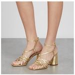 Sam Edelman  Daffodil Sandal Heels  Gold Strappy Metallic Size 7 Photo 1