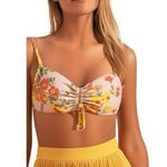 Aerie New AE Ruched Bandeau Tropical Bikini Top Floral Swim Suit Top Sz Small Photo 1