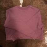 Girlfriend Collective  Cropped Cotton Crewneck Sweatshirt Size Small Purple Photo 0