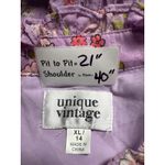 Unique Vintage Purple Floral Prairie Dress Sleeveless Ruffle XL/14 Photo 2