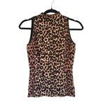 Milly Mock-Neck Sleeveless Cheetah Sweater Vest Knit Top XS Mobwife Designer Photo 2