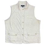 Talbots Womens Quilted Vest Plus Size 2X Cream Fleece Lined Preppy Fall Casual Photo 0