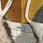 ZARA Crochet Bohemian Sweater V Neck Crop Tank Top Cream Women’s Size Medium Photo 1