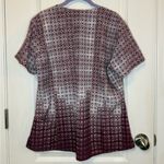 Barco Uniforms Women's Patterned Burgundy and White Scrub Top Red Size L Photo 3