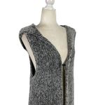Mia & Tess Sleeveless Longline Open Hoody Cardigan Vest Sweater in Brushed Yarn Gray Size L Photo 8