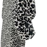 Karen Kane Black Cream Animal Cheetah Leopard V-Neck Short Sleeve Midi Dress XL Photo 4