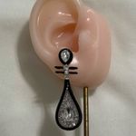 NWOT Elegant New Chinese Styles Earrings Fritillary Lutes Black Photo 4