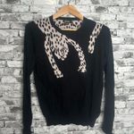 DKNY EUC Black Long Sleeve Leopard Sweater Size Medium Photo 0